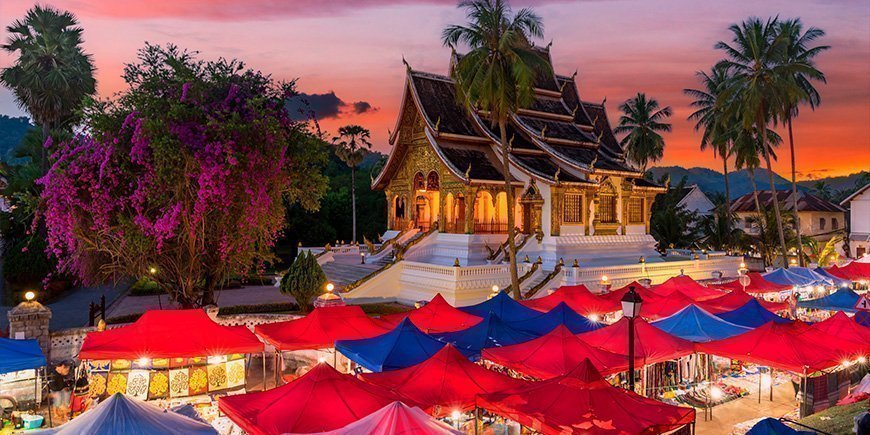 Nattmarked i Luang Prabang, Laos